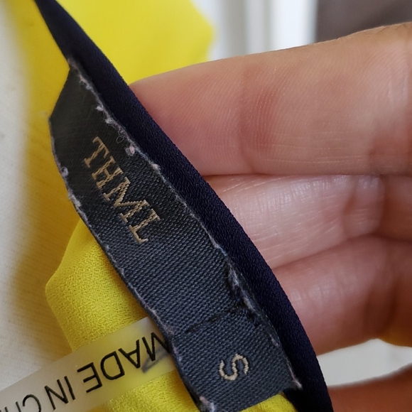 THML Anthro Bright Yellow Embroidered Hi Lo Top - Picture 4 of 4